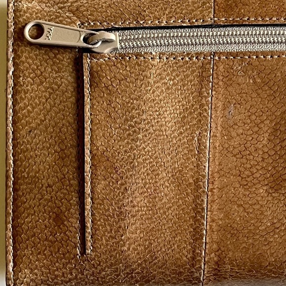 Vintage Wallet Trifold Wallet Genuine Salmon Leather Long Wallet Clutch - Picture 4 of 13